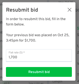 Resubmit bid