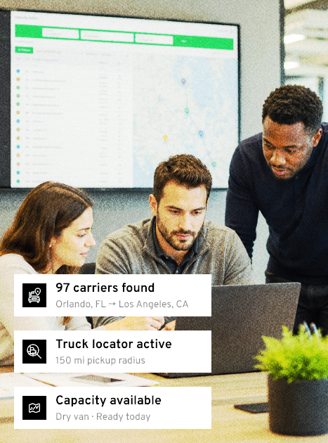 123Loadboard load search interface.